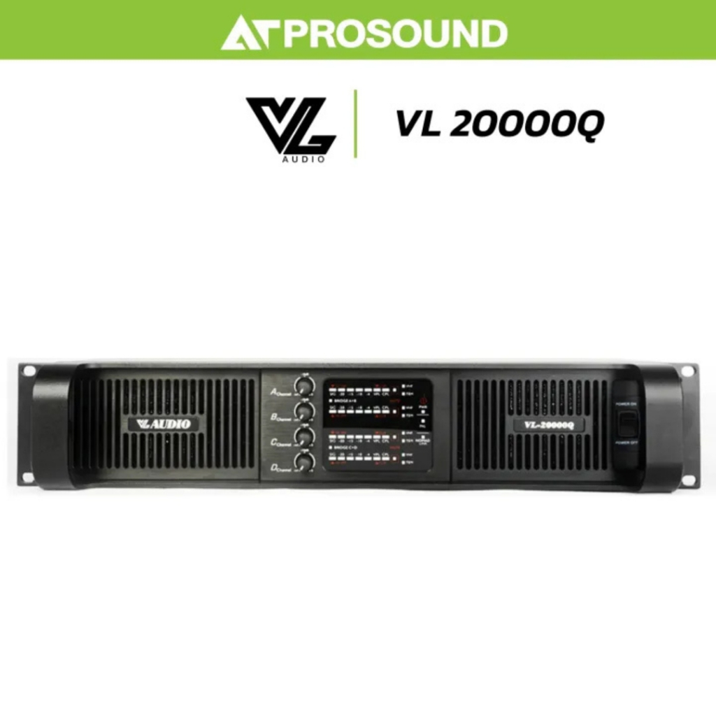 VL Audio VL 20000Q เพาเวอร์แอมป์ 4 แชนแนล กำลังขับ 2600 วัตต์ที่ 4 โอห์ม คุณภาพสูง AT Prosound
