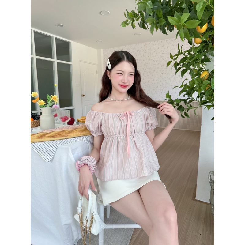 แถมยางรัดผม 🌟Mamildya.shop🌟 เสื้อผ้าแขนตุ๊กตา ปาดไหล่ได้ ผ้าอย่างดีเกา/  O2-3/PROD-ยาง⚫ - รูปที่ 4