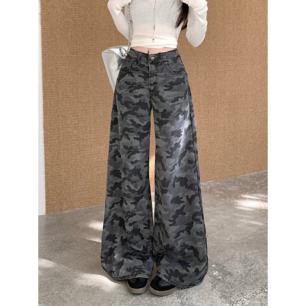 กางเกงขายาว กางเกงยีนส์ ลายทหาร สไตล์วินเทจ งานพรีเมียม#1187