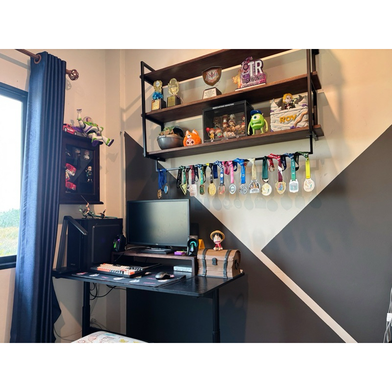 KADStudio ชั้นวางของติดผนัง 3 ชั้น รุ่นมีราวแขวน งานเหล็กมีหลายสี แผ่นไม้แท้เคลือบ PU งานคุณภาพแบบลอฟท์ มินิมอล[LV9][W1] - รูปที่ 7