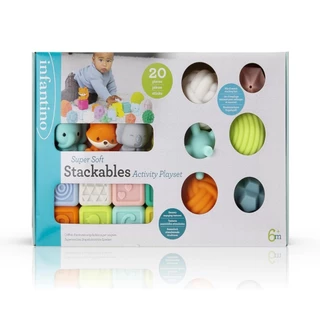 Infantino : Super Soft Stackables Activity Playset - เซตของเล่นซิลิโคนเสริมพัฒนาการ BPA free