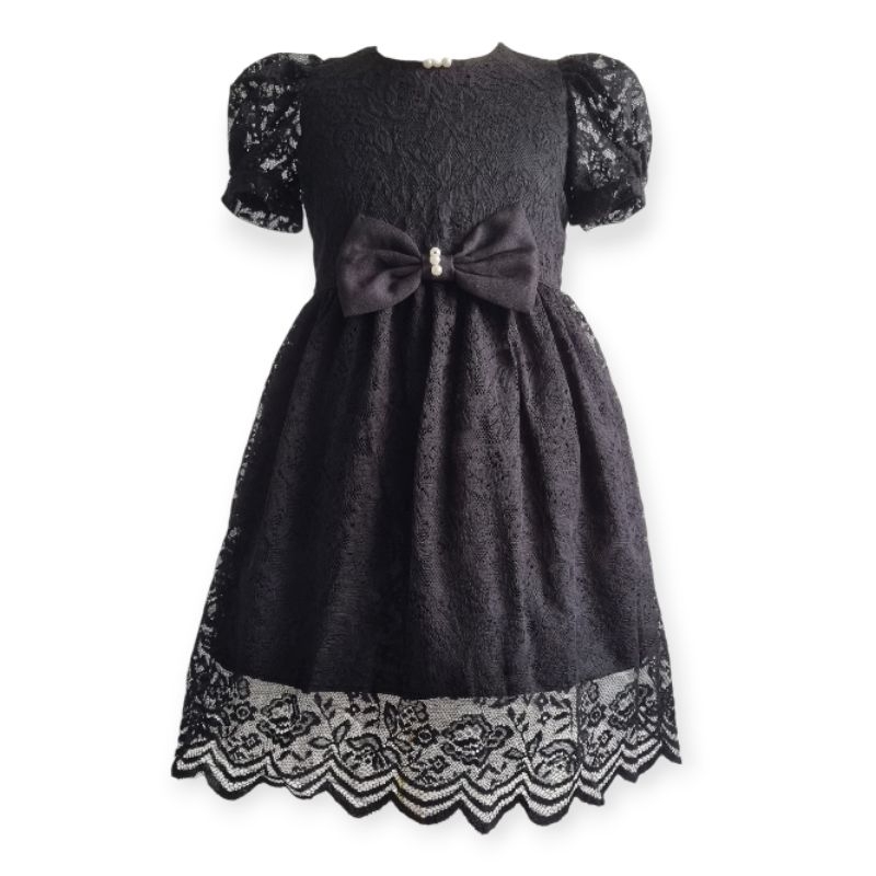 🦄UNICORN4KIDS🦄พร้อมส่ง🇨🇷 เดรสเด็กสีดำ สีขาว ชุดดำเด็กผู้หญิง ชุดลูกไม้เด็กผู้หญิง no.d001