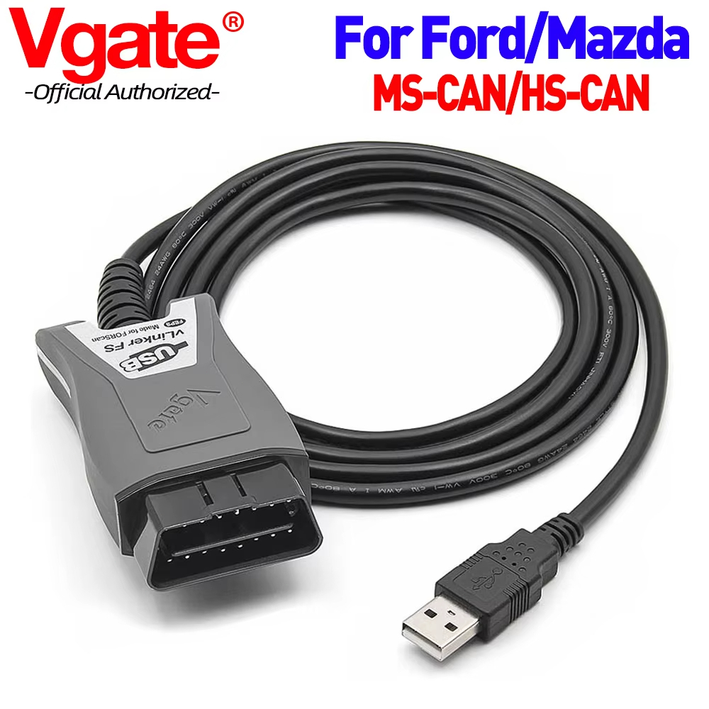 Vgate Vlinker FS ELM327 USB OBD2 FORScan เครื่องสแกนรถยนต์ MS/HS CAN PK OBDLink EX สำหรับ Mazda สำหร