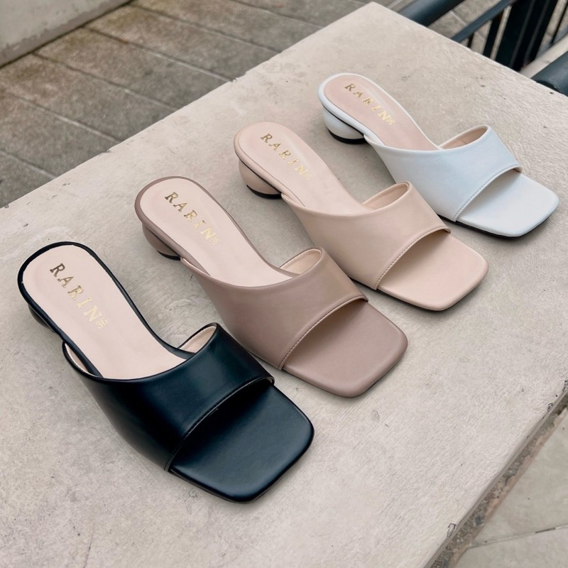 ✅ รุ่นใหม่ มาแรง ! [ Ava ]  36 - 41 รองเท้าส้น macaron ความสูง 1 นิ้ว ทรงสวย เก็บหน้าเท้าได้ดี