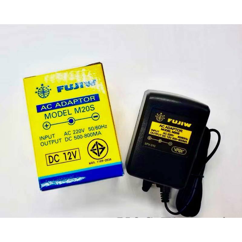 Adaptor Fujiw M20S  6v. , 9v. , 12v +ใน -นอก 500-800mA positive polarity หัว5.5*2.1 กล่องเหลือง