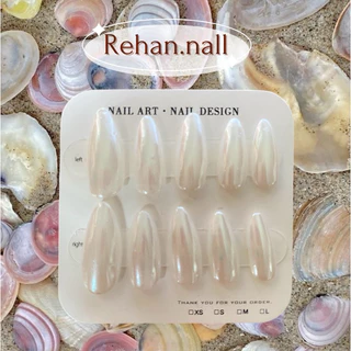 ลดราคา 9.9 ‼️เล็บปลอมสำเร็จรูป 10 นิ้ว 💅 สีขาวขัดผง แถมฟรีอุปกรณ์ติดเล็บ กาว ตะไบ ไม้ดัน แอลกอฮอล์ ครบชุด 👀🍅