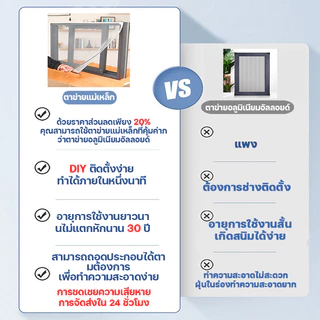 ⚡หนาขึ้นหนาแน่นขึ้น 20 เท่า⚡ มุ้งลวด มุ้งลวดแม่เหล็ก diy ราคาถูกและคุ้มค่า มุ้งหน้าต่างกันยุง มุ้งลวดแม่เหล็กกันยุง