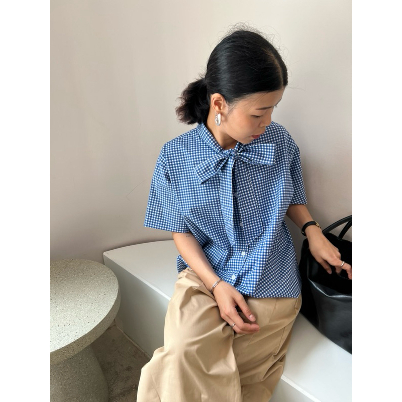 Ribbon top เสื้อผูกโบว์แขนสั้น
