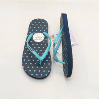 รองเท้าแตะ ลายจุด Hippo Bloo สีกรมตัดฟ้า โทนเข้ม 12 สี รองเท…