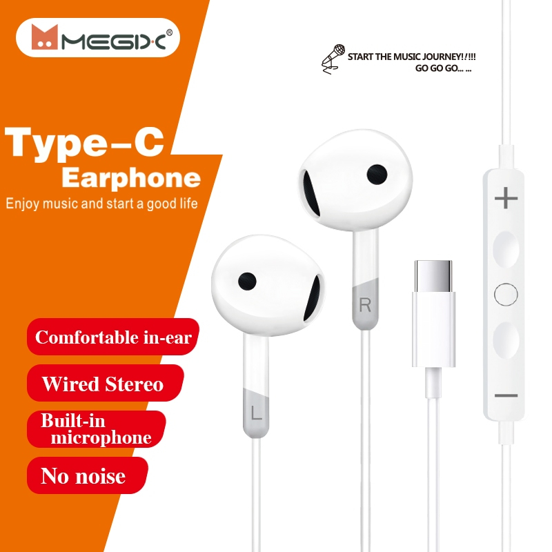 หูฟัง Type-C Megix E13  ชุดหูฟังสเตอริโอ Hi-Res Audio ไมค์ในตัว รุ่น สําหรับเล่นเกม ฟังเพลง