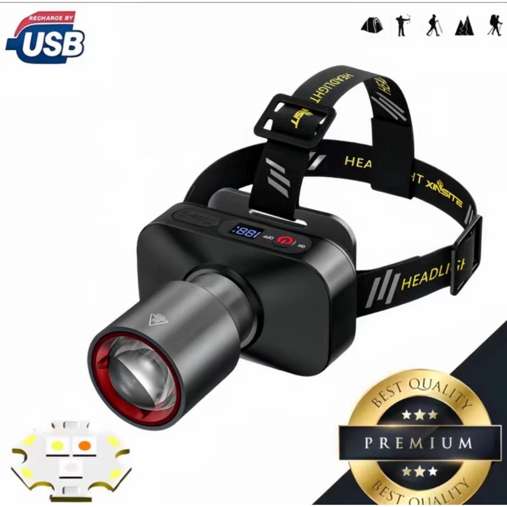 [พร้อมส่ง] ไฟฉายคาดหัว ไฟคาดหัว ส่องไกล ไฟคาดหัว LED ส่องกบ เดินป่า ลุยฝนได้ สว่างมาก รับประกันความ สว่าง L-42
