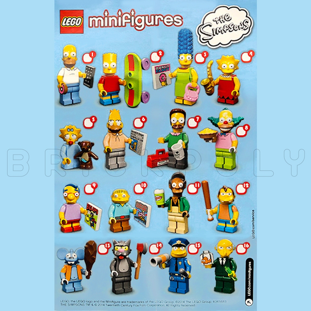 71005 : LEGO The Simpsons Minifigures Series 1 (สินค้าถูกแพ็คอยู่ในซองไม่โดนเปิด)