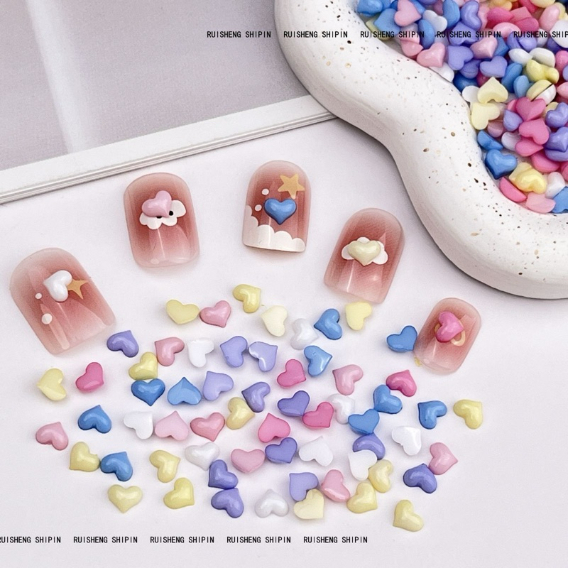 อะไหล่ติดเล็บ อะไหล่หัวใจมินิ 50 ชิ้น/ห่อ สินค้าพร้อมส่ง