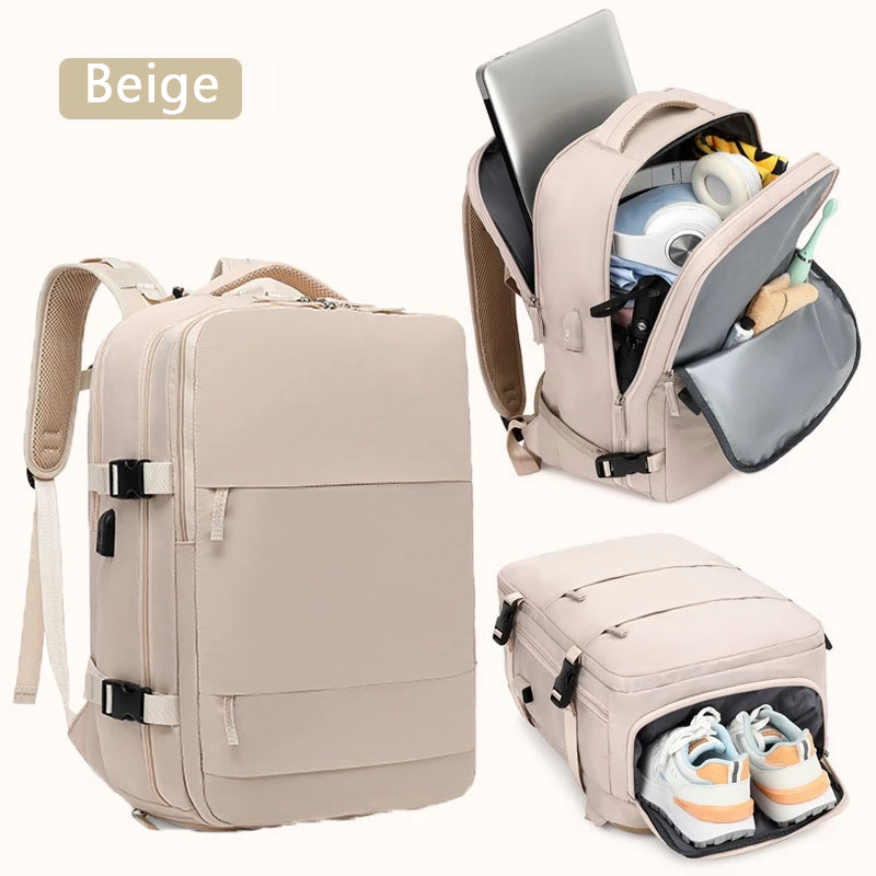 Travel Backpack กระเป๋าเป้สะพายหลัง 15.6 นิ้ว 35L กันน้ำได้อย่างรวดเร็วเข้าถึงแล็ปท็อปเดินทางกระเป๋