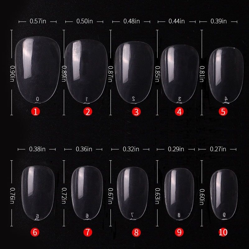 เล็บปลอม PVC ทรงเล็บอัลมอนด์ สั้นกุด (03) แบบแยกเบอร์ - รูปที่ 5