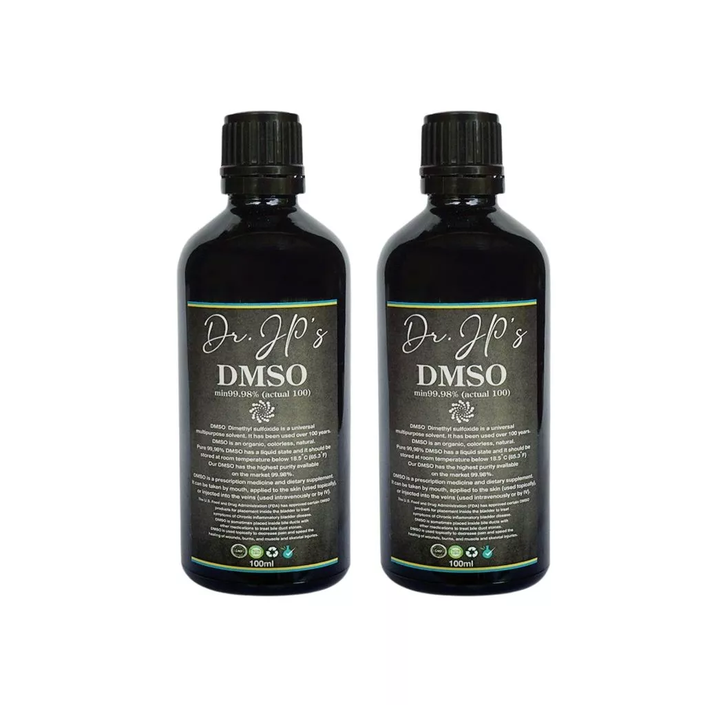 DMSO min99.98% (actual 100) * (2ขวด) ขวดเล็ก จุกหยด ช่วย ยืดอายุ ซ่อมเเซม DNA 100ml.