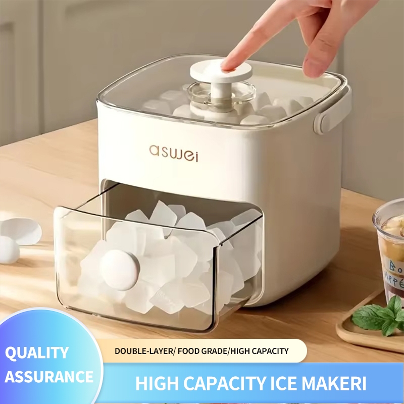 Ice Cube Mold Double-Layer  Food Grade Plastic Ice Maker High Capacity Ice Maker Ice Mold