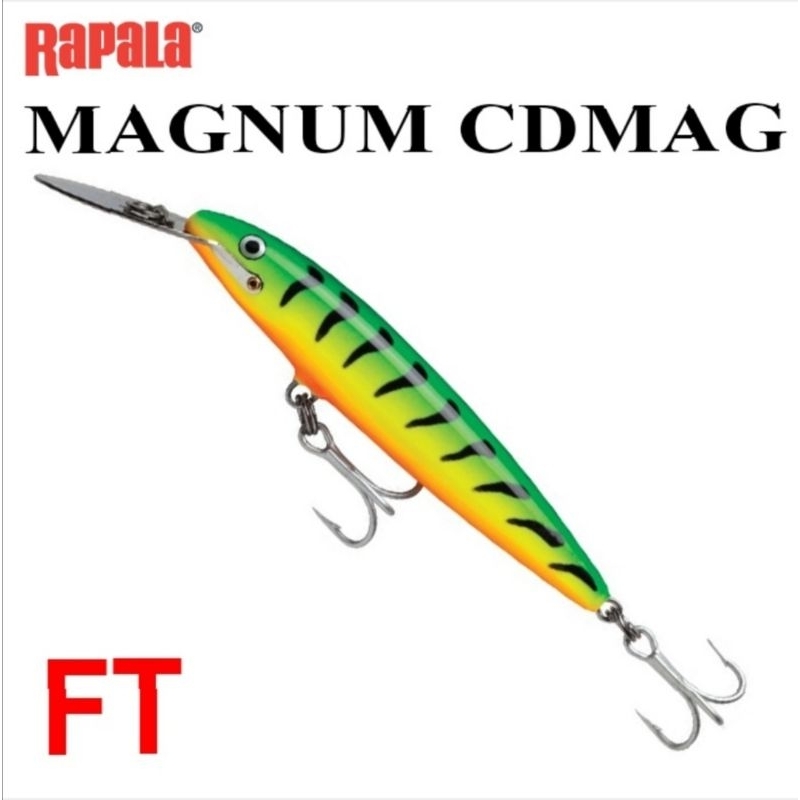 เหยื่อปลอมตกปลา  อุปกรณ์ตกปลาทรอริ่ง  แบรนด์  RAPALA  MODEL  MAGNUM  MAG.  CD-14  FROM  FINLAND