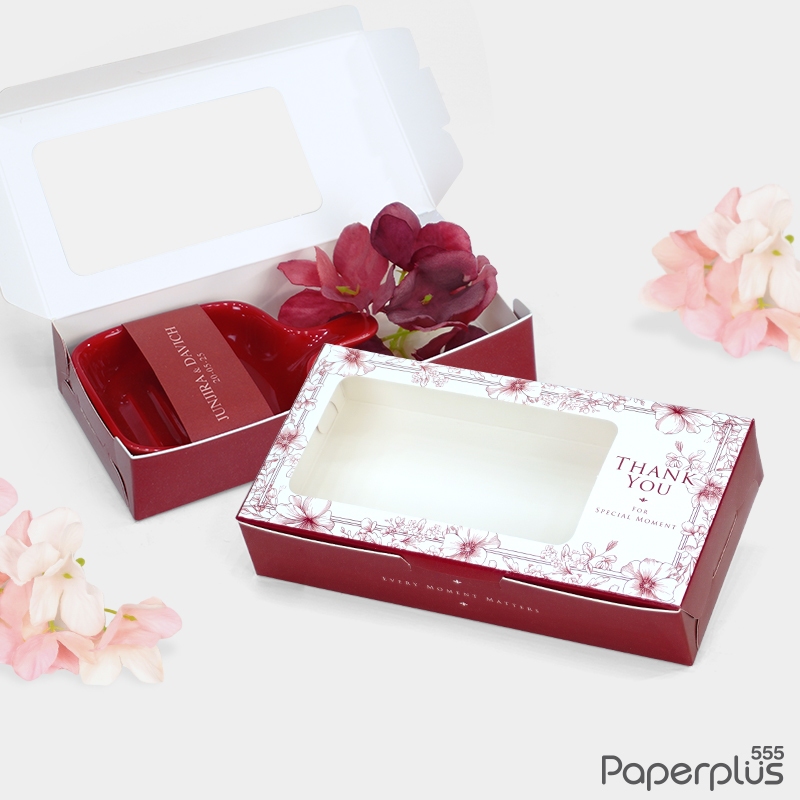 555paperplus กล่องบราวนี่ 2 ชิ้น 15x7.5x3ซม.(20กล่อง) BK34W กล่องgiftset, ขนม - รูปที่ 3