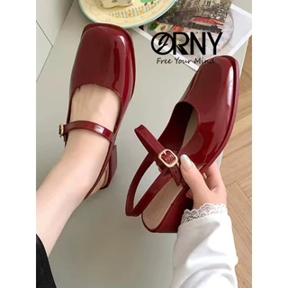 ORNY(ออร์นี่) ® Mary Janes รองเท้าแมรี่เจน สไตล์ผู้ดีอังกฤษ ส้นหนา OY627