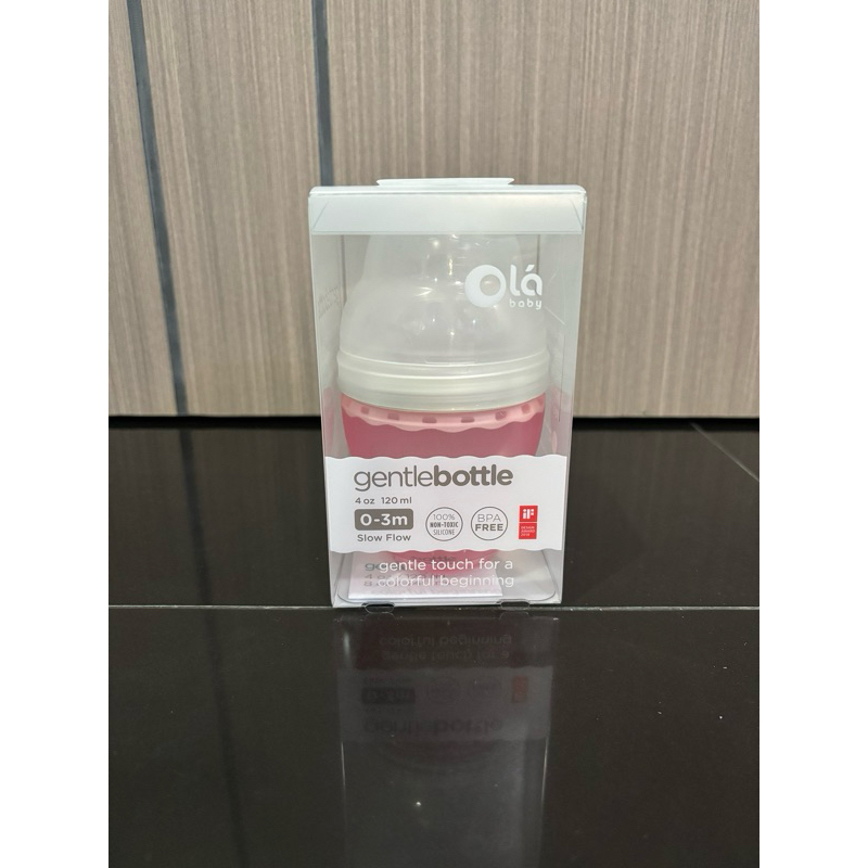 (ของใหม่) ขวดนมซิลิโคน Olababy ขนาด 4 ออนซ์ พร้อมจุกสำหรับ 0-3 เดือน