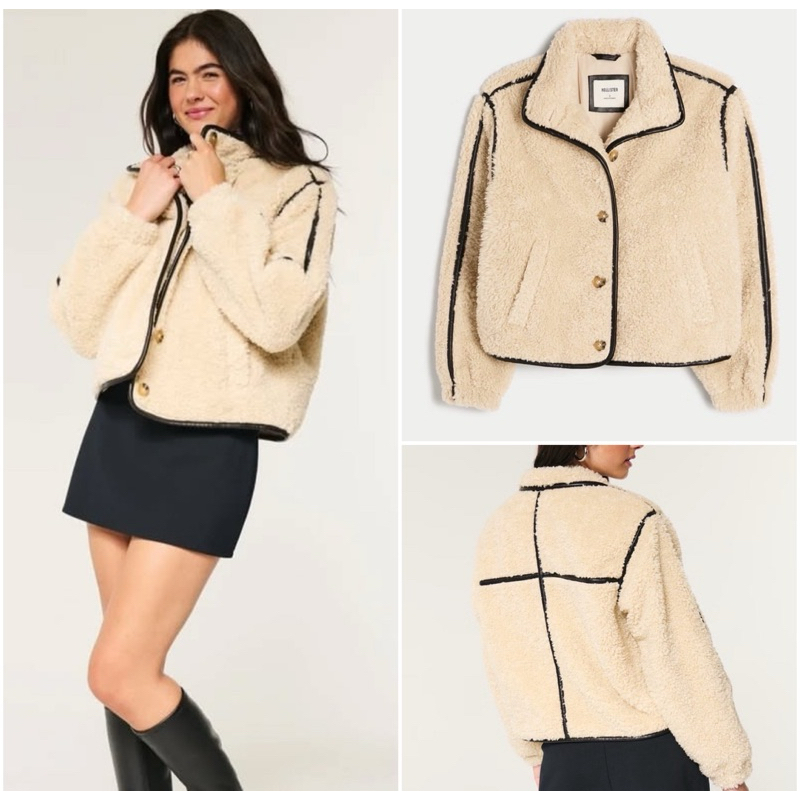 🆕Hollister Sharpa fuzzy Jacket Woman แท้💯