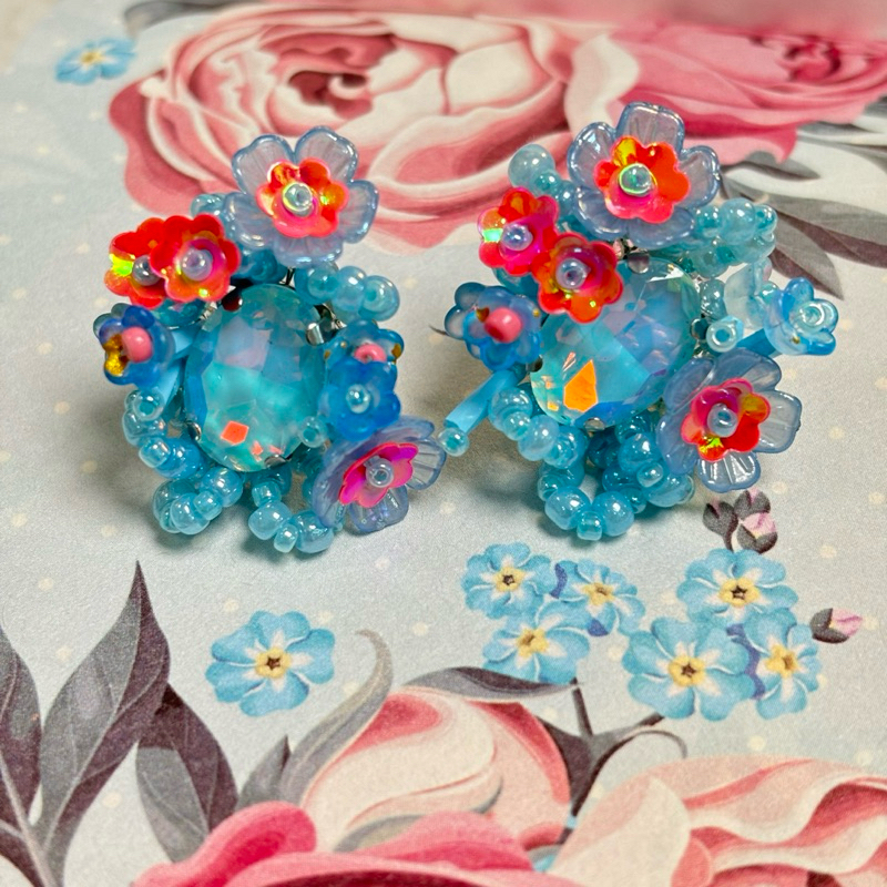 ต่างหูก้านเสียบ รุ่น blue canation