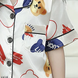 ชุดนอนเด็ก ชุดนอนเด็กโต ชุดนอนเด็กผ้าซาติน พร้อมส่ง
