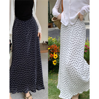GHAOHES ชุดกระโปรงสไตล์เกาหลีใหม่ รูปร่าง A-word ลายจุด ร่วม…
