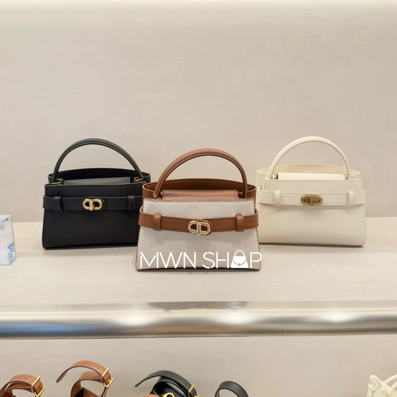 Charles&keith กระเป๋า มีโค้ดลด30% Aubrielle Metallic-Buckle Top Handle กระเป๋าสะพายข้าง ของแท้จากชอป