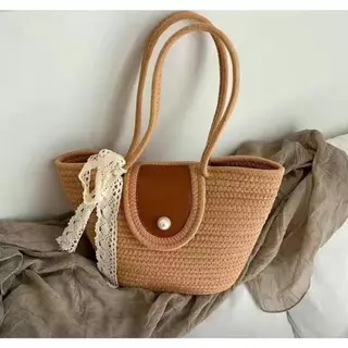 B-1717🔥พร้อมส่ง กระเป๋าสะพายไหล่สําหรับผู้หญิง กระเป๋าสาน สไตล์วินเทจคลาสสิค แฟชั่นฤดูใบไม้ผลิง านดีมาก แฟชั่นมาใหม่