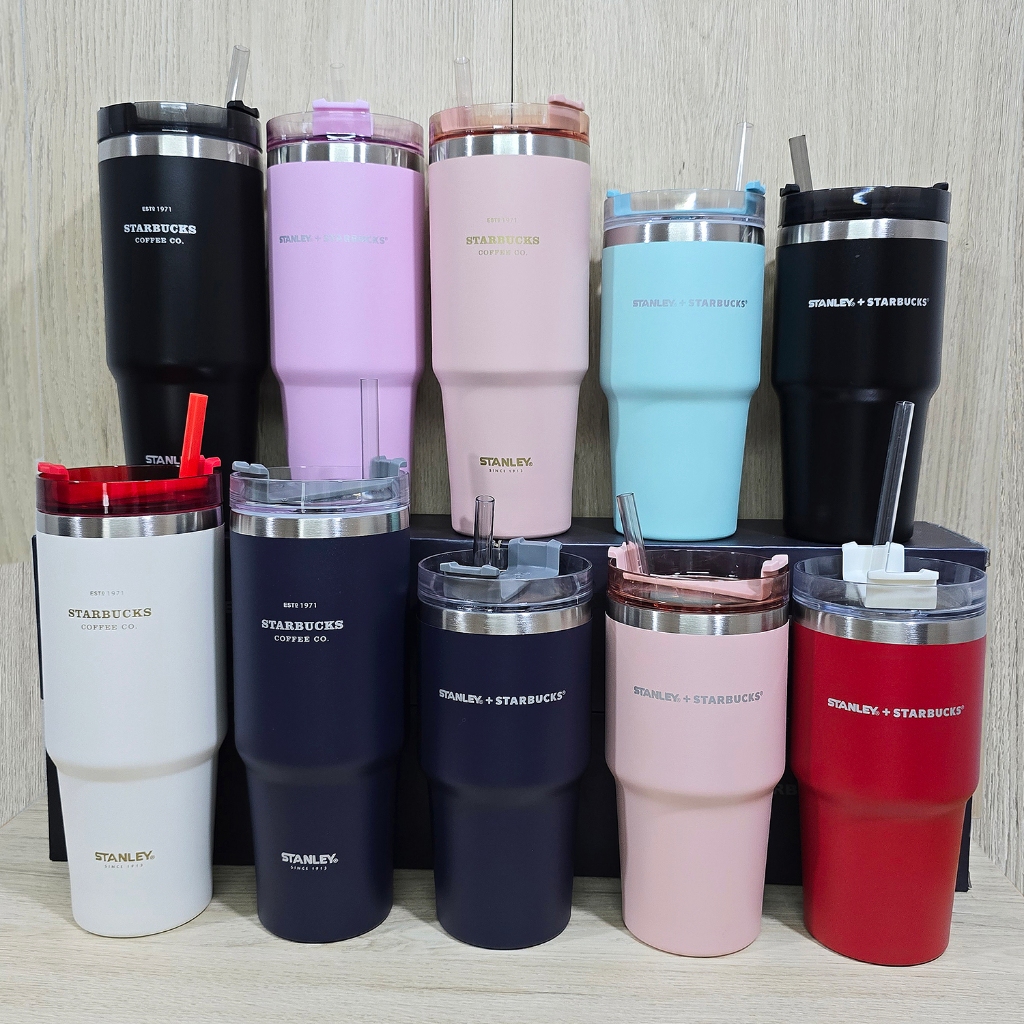 แก้วน้ำ 20oz/600ml กระติกน้ำ สแตนเลส304 พร้อมหลอดฝา เก็บร้อน-เย็น แก้ว Stanley STARBUCKS 20ออน SS2
