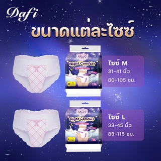 Dafi Night Comfort, ไนท์คอมฟอร์ท ผ้าอนามัย แบบกางเกง M/L จำนวน 2 ชิ้น (1 แพ็ค), กลางคืน แผ่นอนามัย