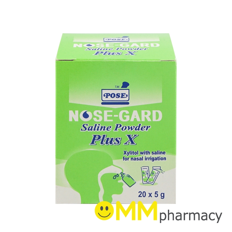 POSE NOSE-GARD SALINE POWDER PLUS X เกลือล้างจมูก 5G.X20ซอง.