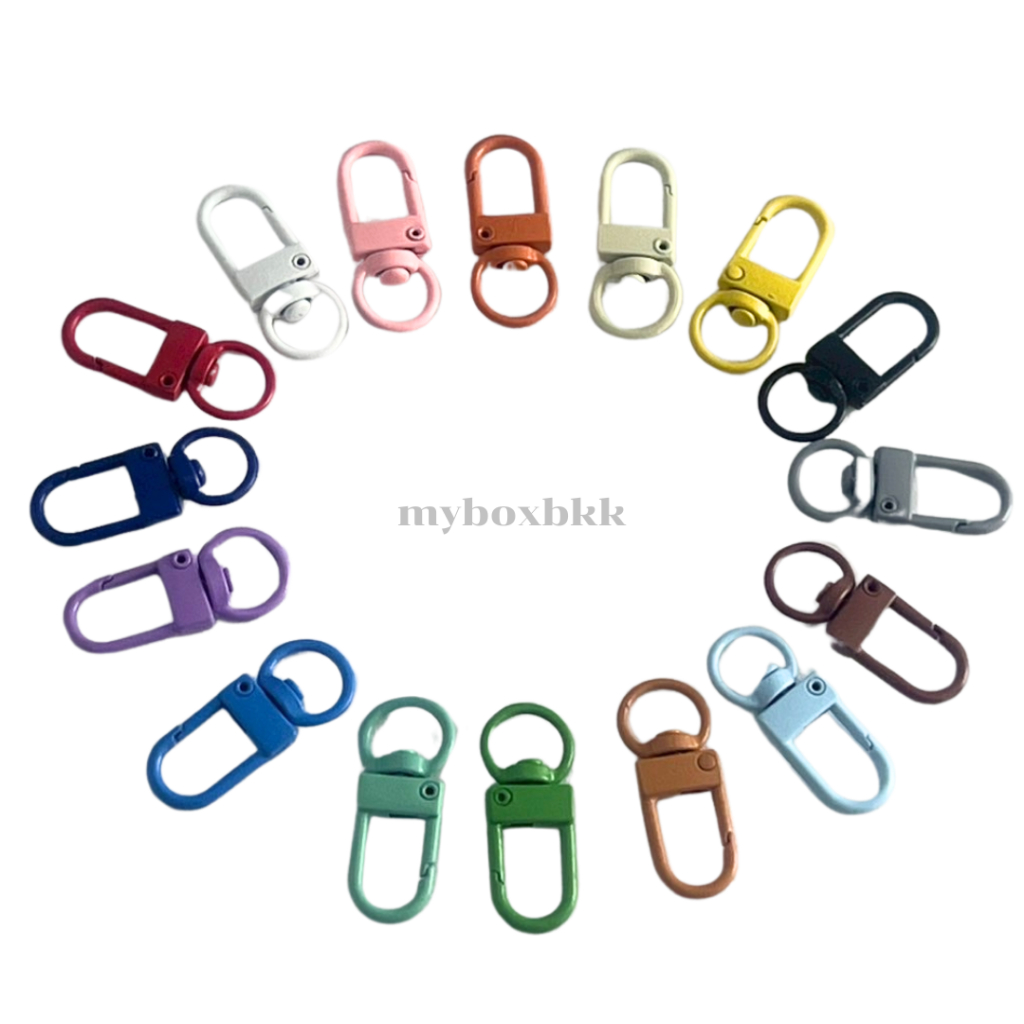 10ชิ้น พวงกุญแจตะขอ ตัวU ก้ามปูหมุนได้ สีแคนดี้ เหมาะสำหรับทำ DIY เครื่องประดับ ขนาดตะขอ 13x33 mm