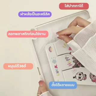 360 เคสสำหรับไอเเพด แบบใส่ปากกาได้สำหรับรุ่นไอแพด10.9 2/3/4 Air1 Air2 Pro9.7 gen7 gen8 gen9 10.2 pro10.5 Air3 Air4 Air5