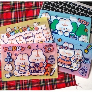 Kingshopping ถุงซิปพลาสติกพิมพ์ลายน่ารัก ขนาด17*12 cm. ใส่แมส,ขนม,กิ๊บช็อป 001