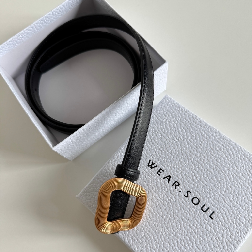 [พร้อมส่ง] WEAR.SOUL #BT138-CURVA Leather Belt เข็มขัดสายหนังแท้