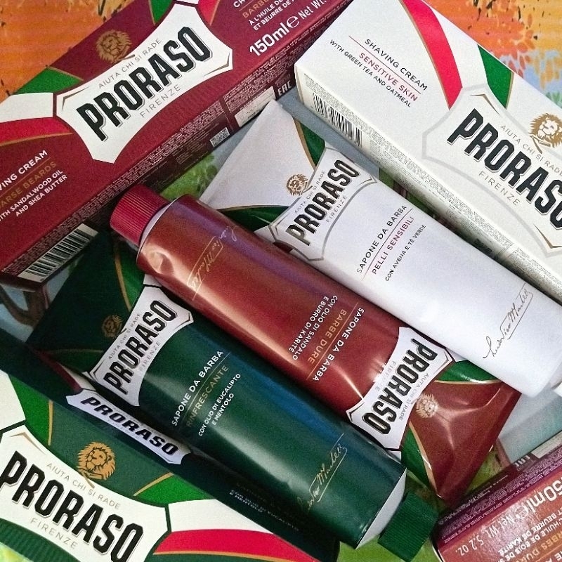 ฉลากไทยของแท้ Proraso Shaving Cream Tube Refreshing,Sensitive,Nourish ครีมโกนหนวดชนิดหลอด