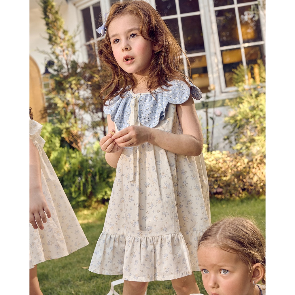 Peony Dress mini blue flower