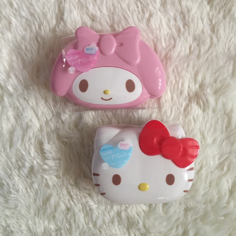 กล่องสบู่ sanrio กล่องไดโซะ คิตตี้ มายเมโลดี้ Hello Kitty & My Melody (พร้อมส่งในไทย)