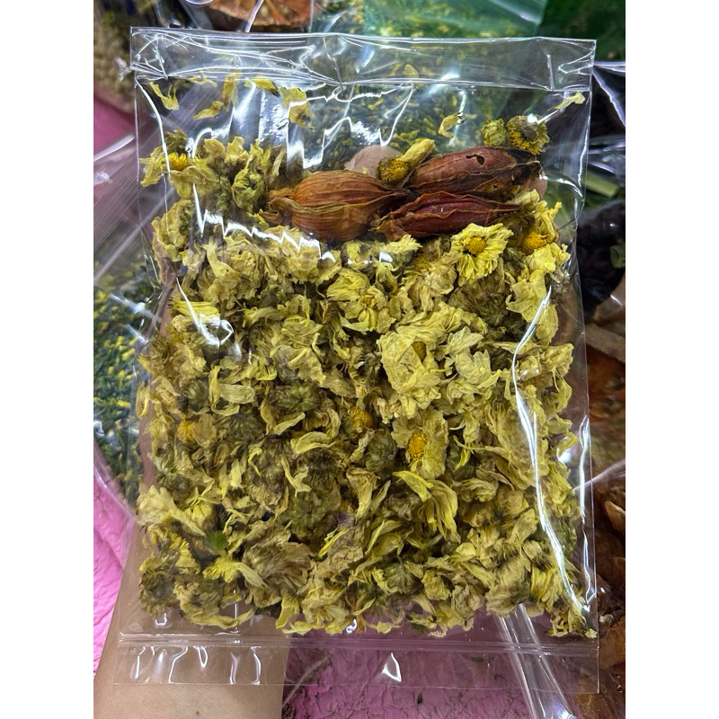 ดอกเก๊กฮวยตราเสืออย่างดีพร้อมเม็ดพุดจีนพร้อมต้ม