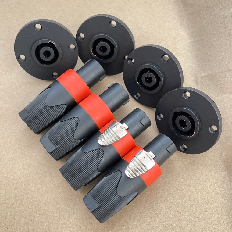 ปลั๊กสเปคคอนผู้+สเปคคอนตัวเมียกลมใหญ่ ปลั๊กสเปคคอนตัวผู้ แบบหมุนล็อค สำหรับต่อสายลำโพง TDP SOUND ✅ส่งฟรี