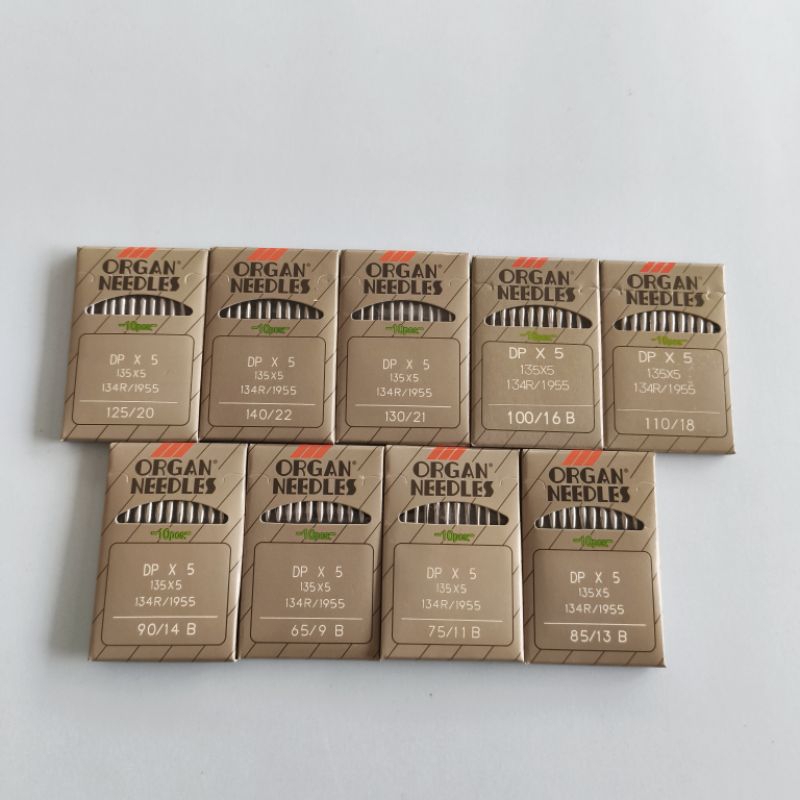 เข็มจักรเย็บอุตสาหกรรม*DPx5 เข็มจักรเย็บก้นใหญ่*ORGAN ห่อเทา*1 แผงมี10 เล่ม/พร้อมส่ง