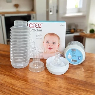 ขวดนมพกพา Amos easy go (ใช้แล้วทิ้ง) แบบจุกคอกว้าง สำหรับอายุ 0-12เดือน (กล่องสีฟ้า)