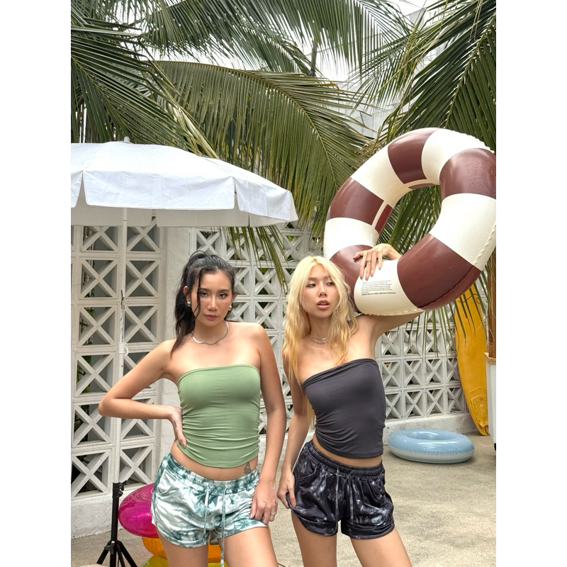 Atipashop - BEEP LONG TUBE เสื้อเกาะอก ตัวยาว ผ้าเรยอน - 1