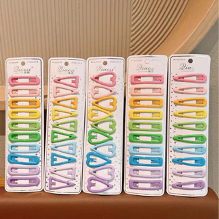 กิ๊บติดผมเด็ก 10 ชิ้น สีสันสดใส เก็บลูกผมแน่น ไม่ดึงผม ใช้งานง่าย ไม่เจ็บหนังศีรษะ