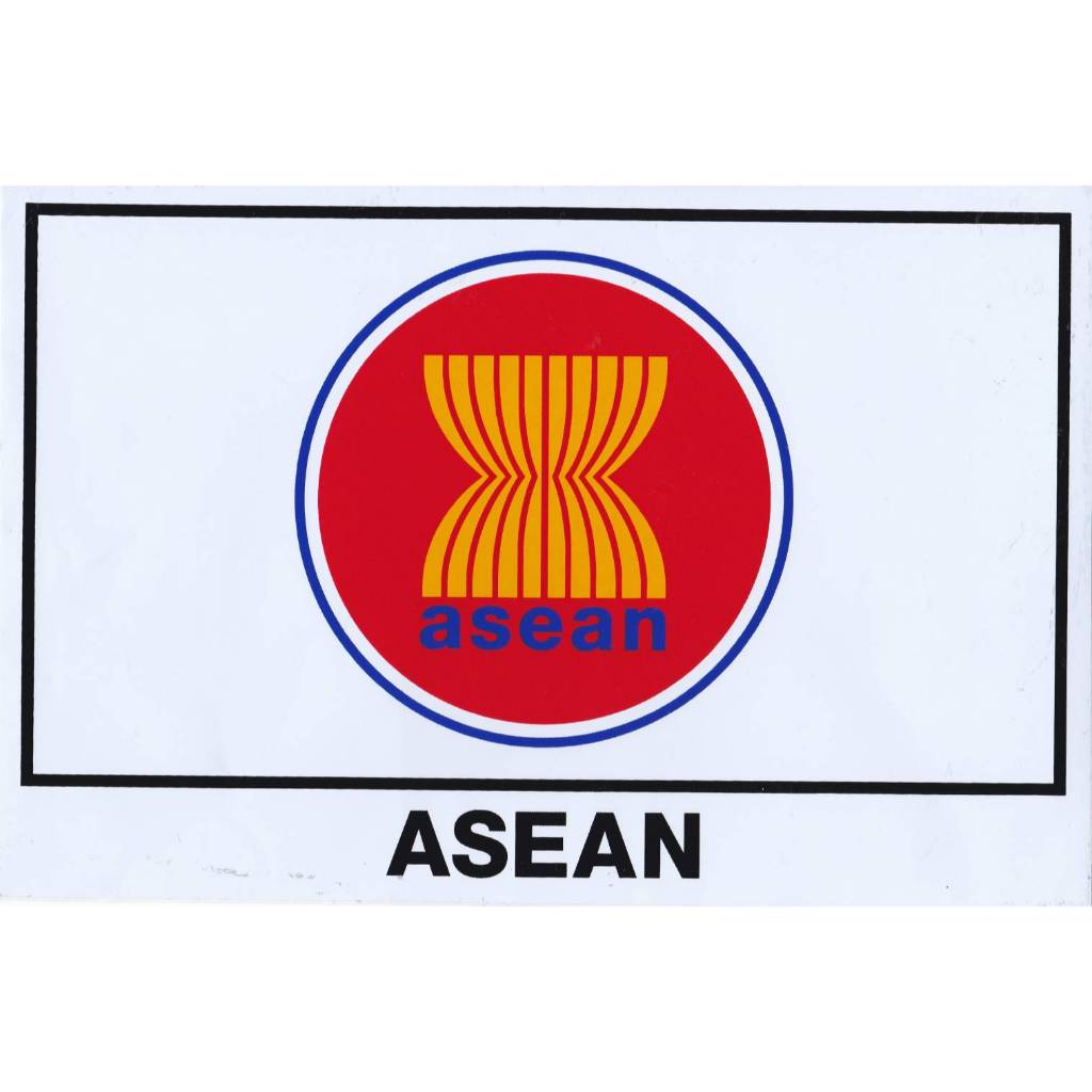 สติกเกอร์ธงชาติอาเซียน Flag Asean Sticker สติกเกอร์แต่งรถสำหรับติดรถมอเตอร์ไซด์ รถยนต์ ขนาด 27 X 18c