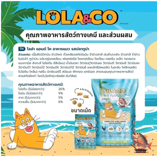 Lola&Co อาหารเม็ดแมว สำหรับแมวโต ปราศจากผลพลอยได้ อุดมด้วยผลไม้ ขนาด 1 Kg.