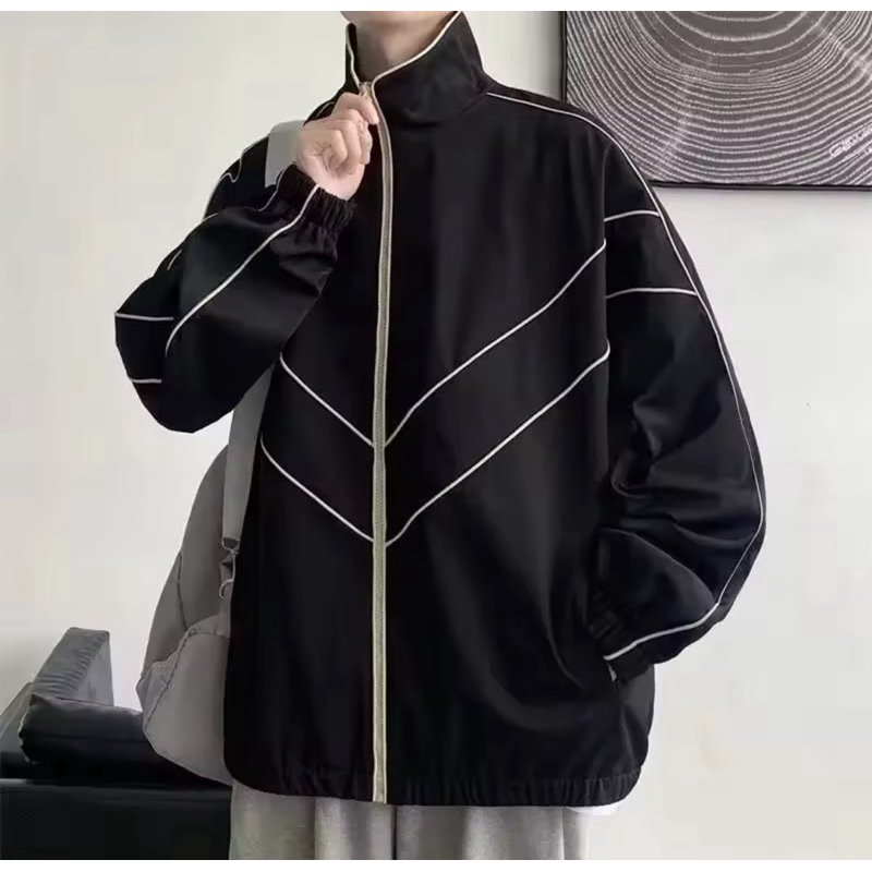เสื้อแจ็คเก็ตแขนยาว กันลม แฟชั่นฤดูใบไม้ร่วง สำหรับผู้ชาย และผู้หญิง ส่งจากไทย (V)